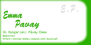 emma pavay business card